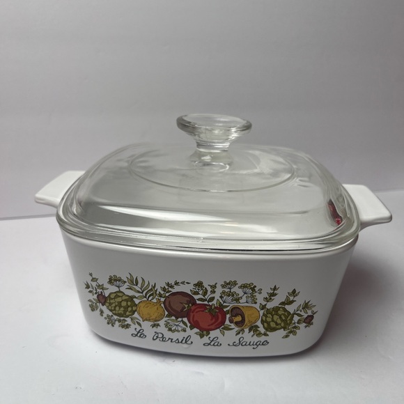Vintage Corning Ware Spice of Life casserole Dish glass lid Le Persil La Sauge - Picture 3 of 9